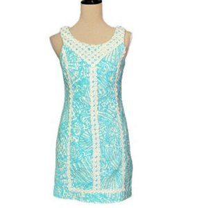 Lilly Pulitzer Macfarlane Shift Dress "Sea Cups" print in Teal